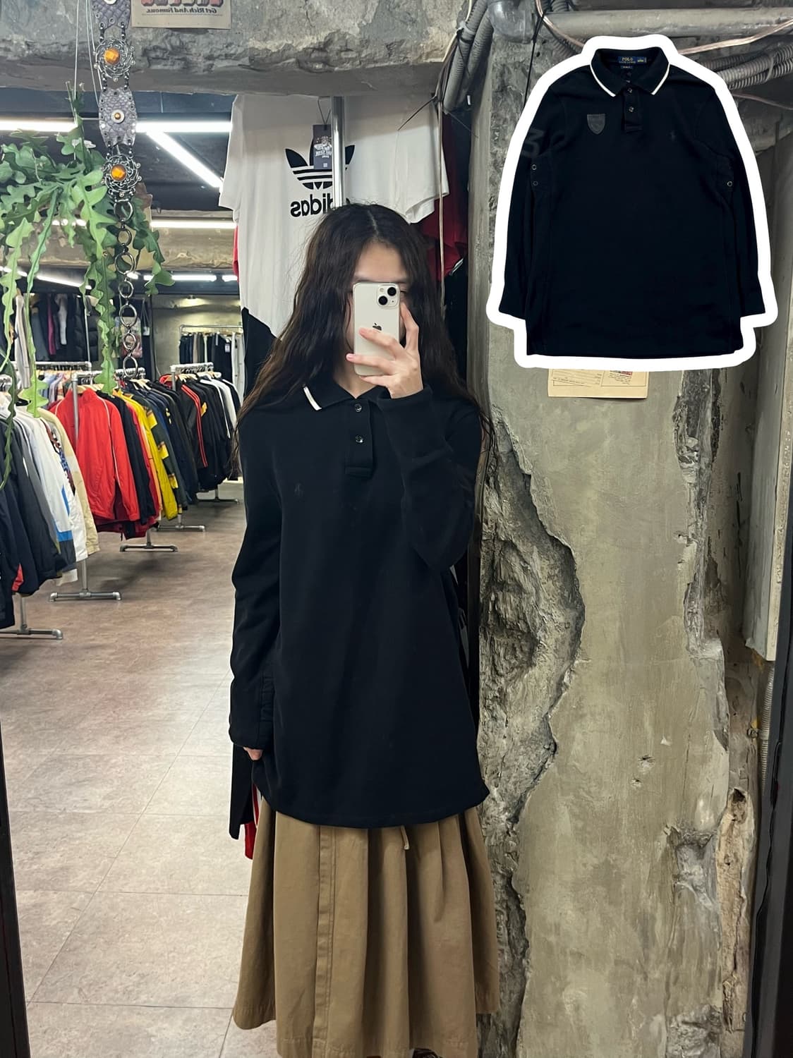 폴로 랄프로렌 기모 긴팔 카라티 블랙 L #csz1875 상품이미지1