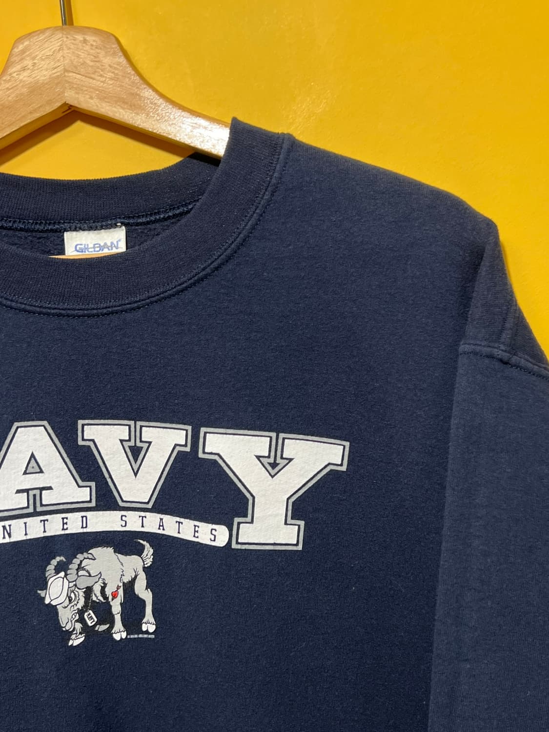 [M] 길단 헤비 블렌드 NAVY 빈티지 맨투맨 상품이미지2