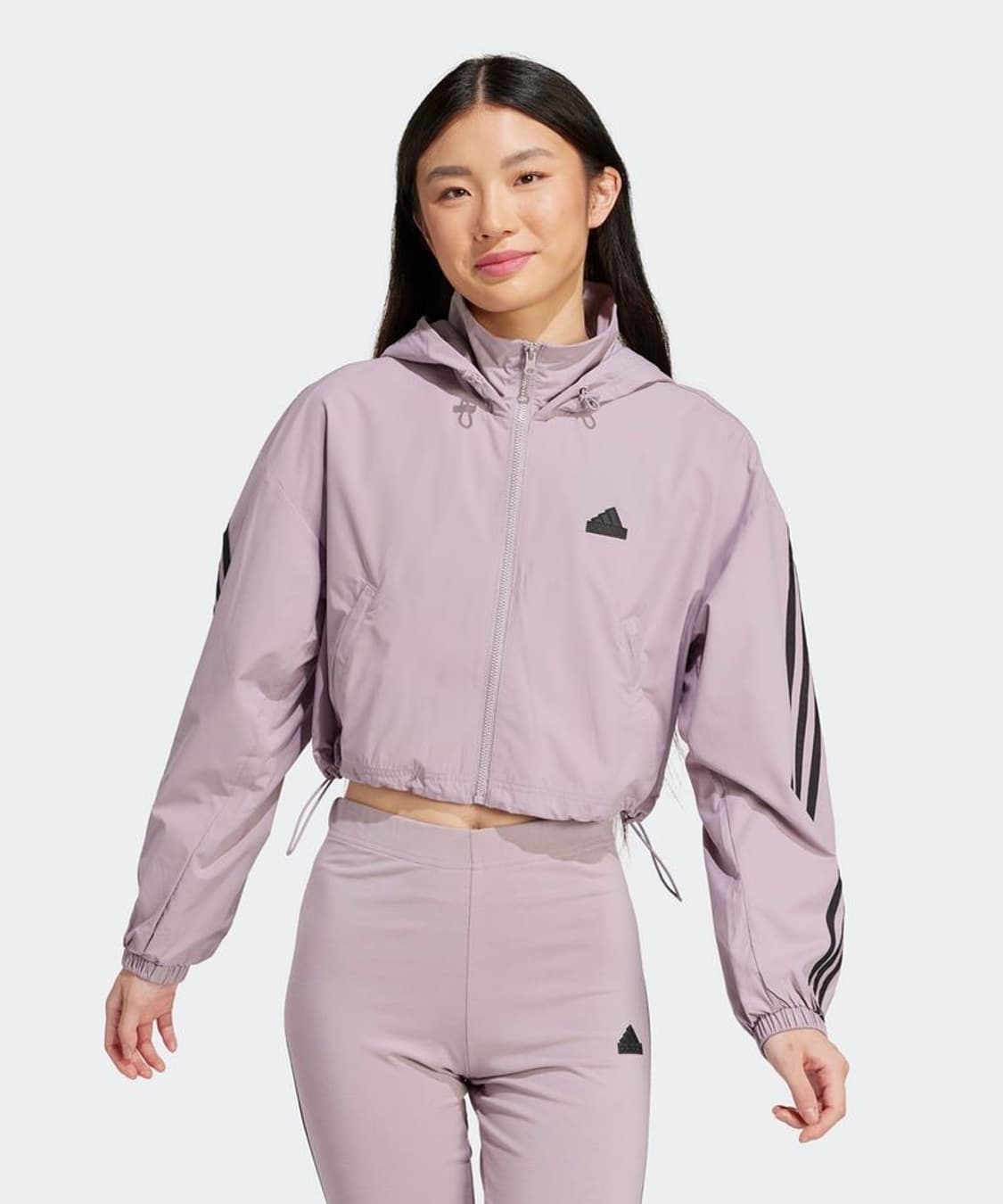 아디다스 여성 크롭 바람막이 라벤더 상품이미지5