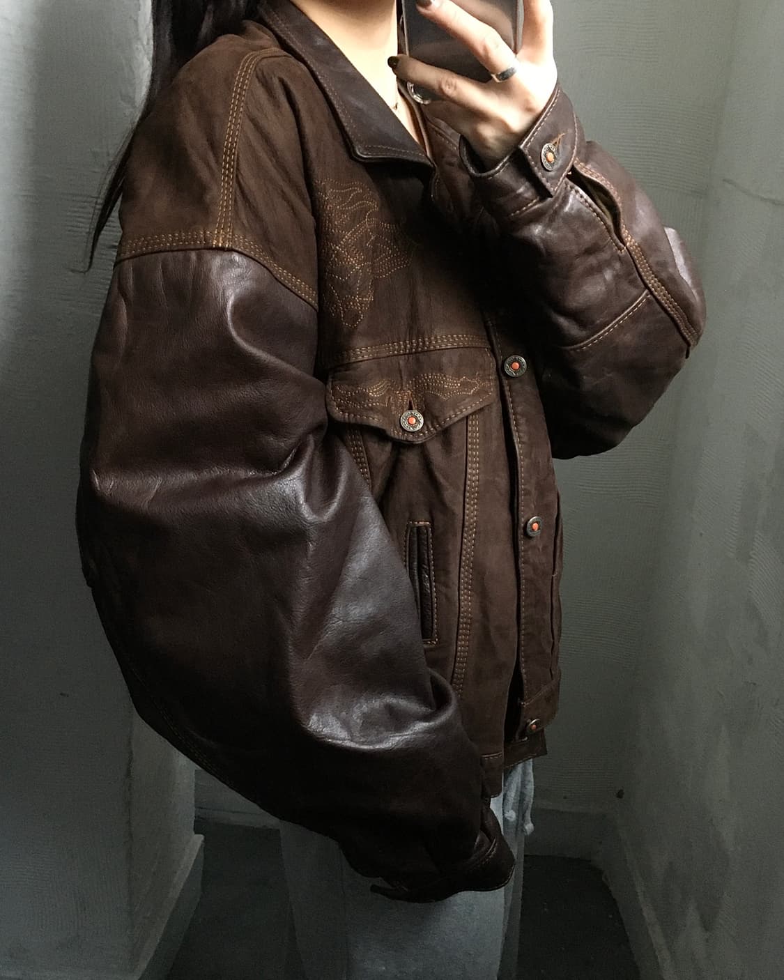 Kudsak 스웨이드 레더 트러커 자켓  상품이미지1