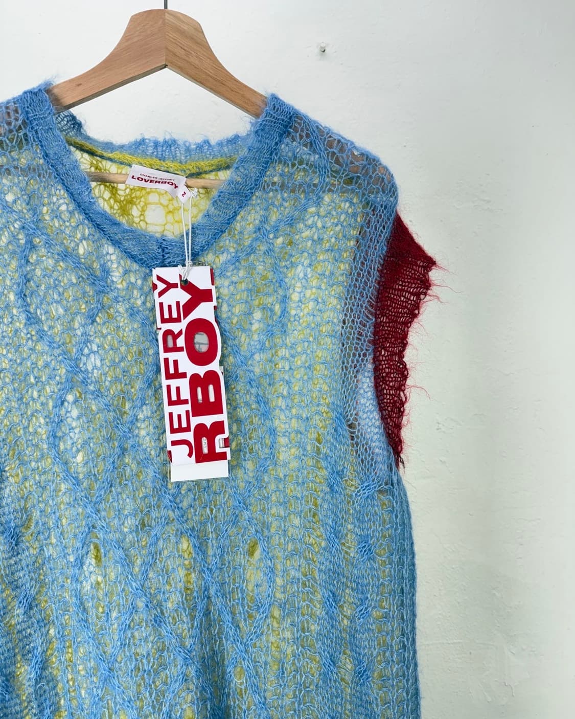 찰스 제프리 러버보이 로즈 펑 케이블 니트 베스트 상품이미지3