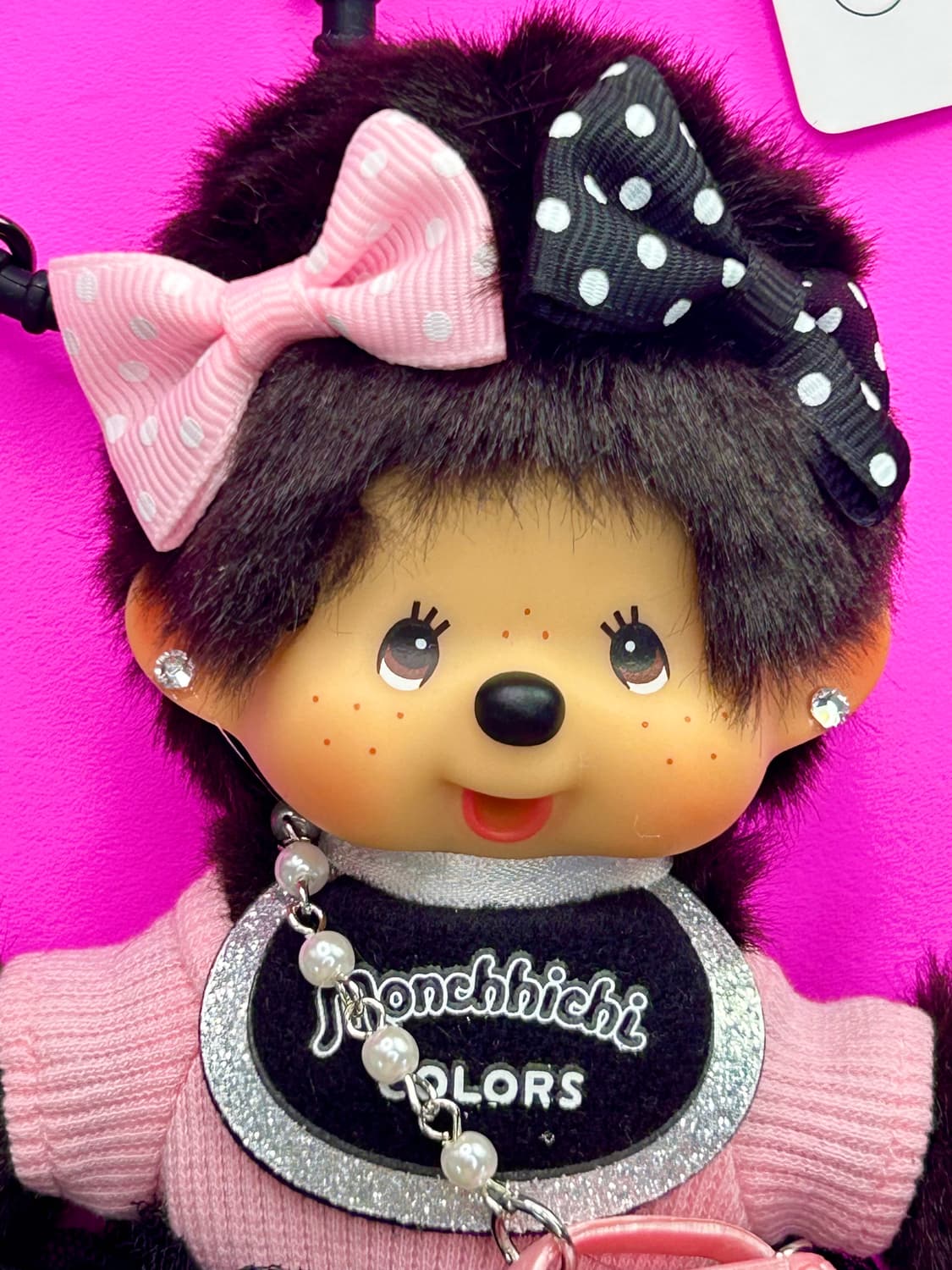 (87)💖정품몬치치커스텀키링키티무드😸핑크블랙리본🎀 상품이미지7