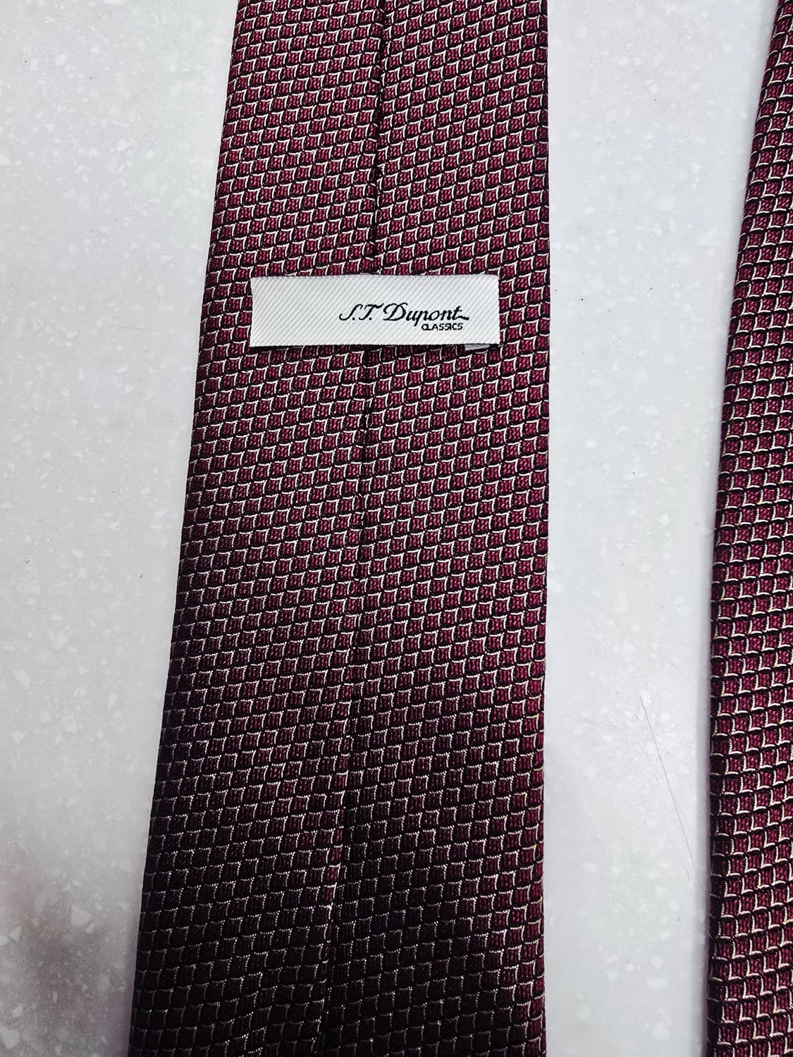 st 듀퐁 와인색 체크무늬 넥타이 상품이미지3