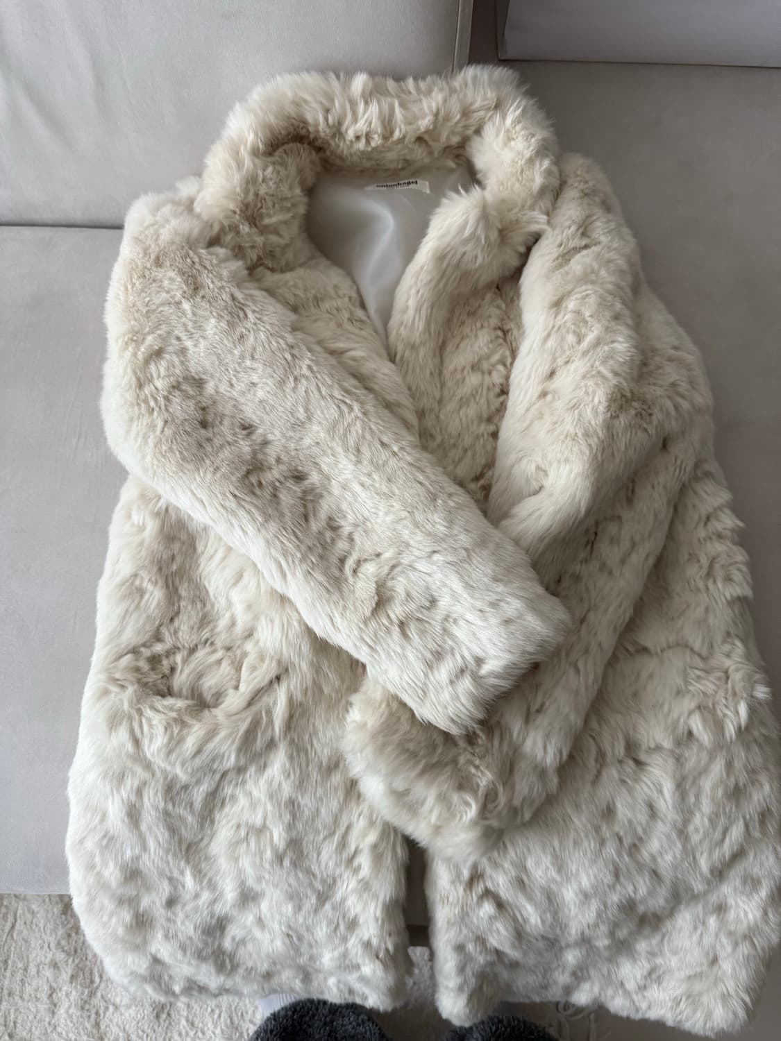 아이보리 퍼코트 상품이미지1