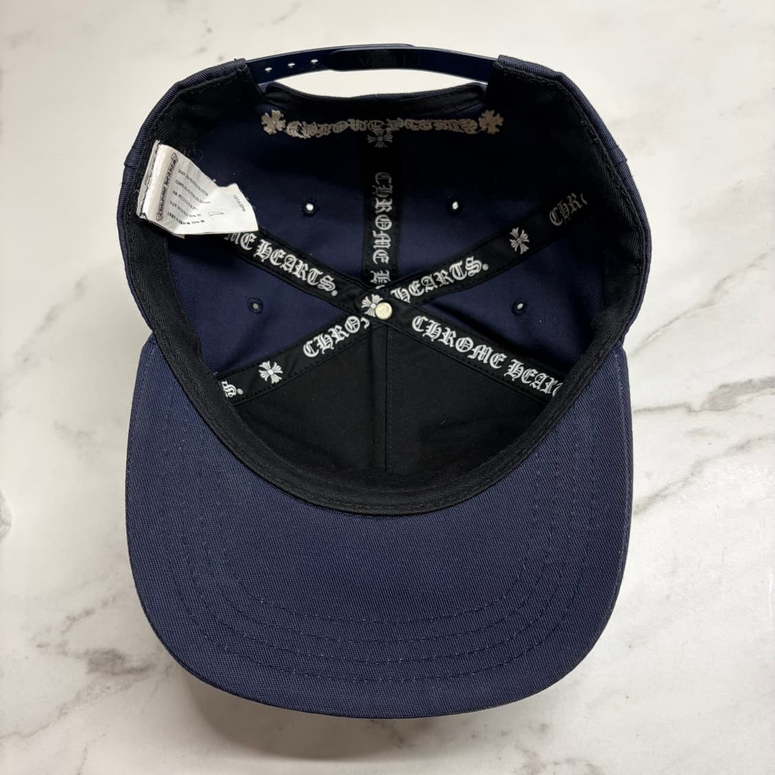 레어) 크롬하츠 Ch 로고 자수 베이스볼 캡 모자 네이비 OS 상품이미지6