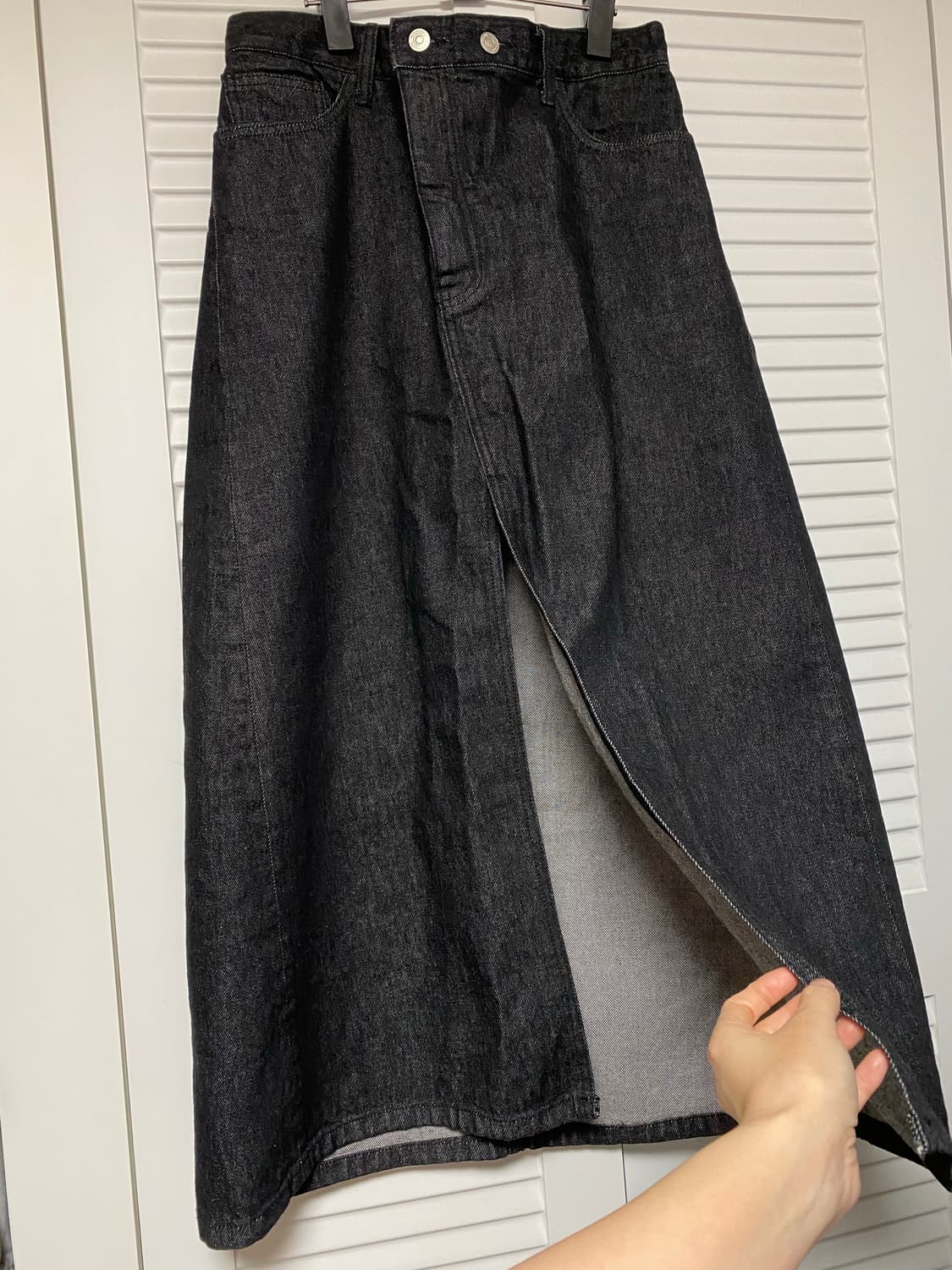 999휴머니티 데님 롱 맥시 스커트 상품이미지4