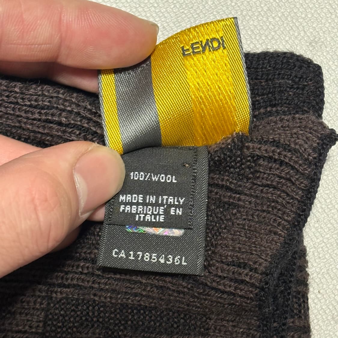 Fendi 100% 울 주카패턴 브라운 머플러 상품이미지3