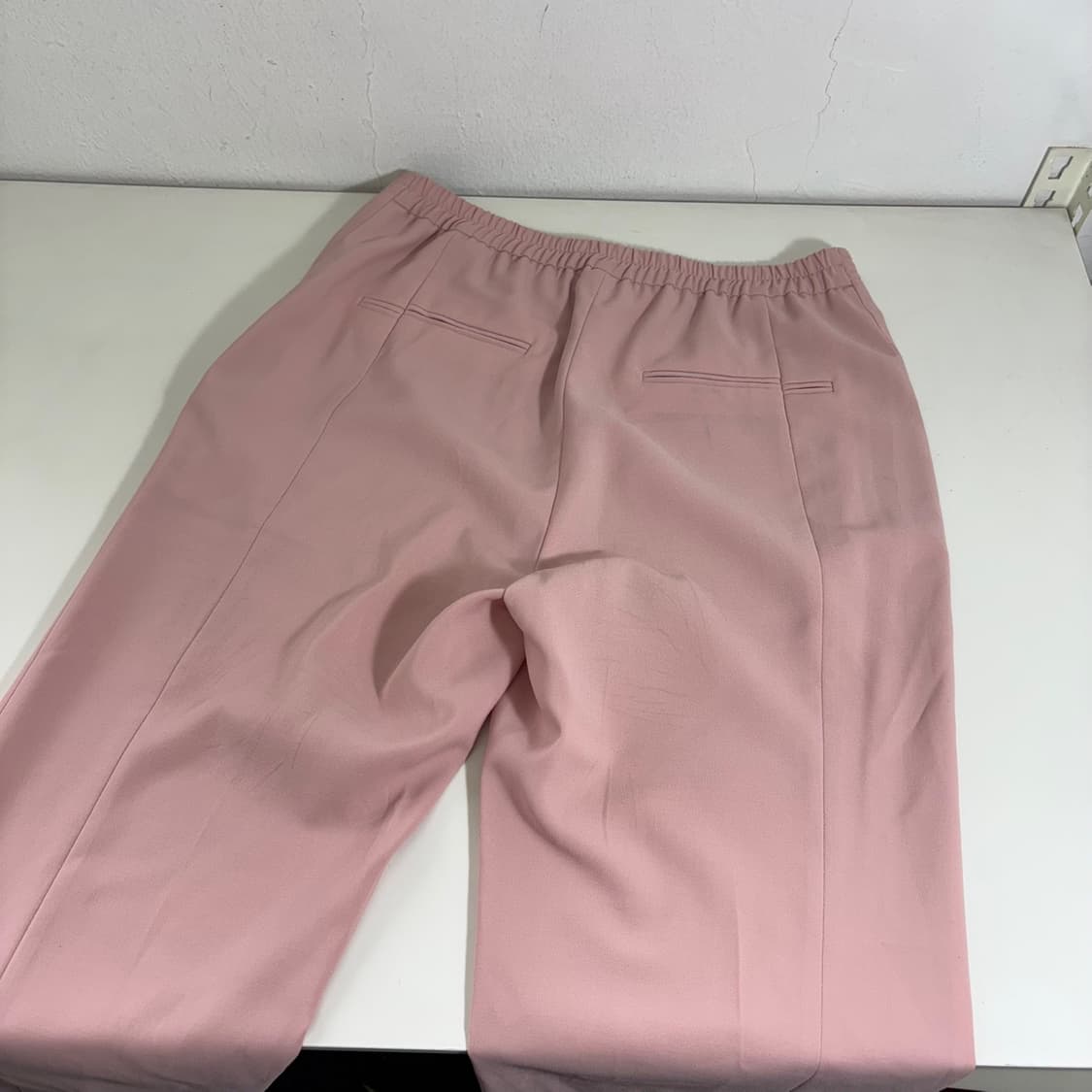 우먼L 시스템 파스텔핑크 써머폴리 루즈핏 밴딩팬츠 상품이미지3