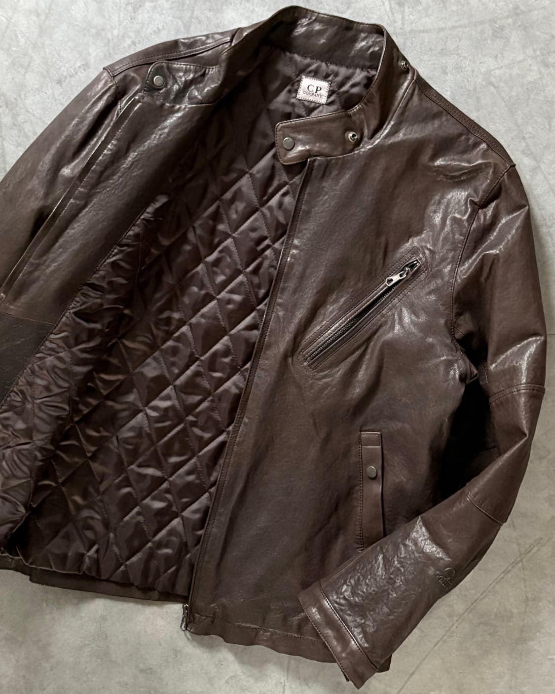 C.P company CP 씨피컴퍼니 브라운 양가죽 라이더 자켓 상품이미지2