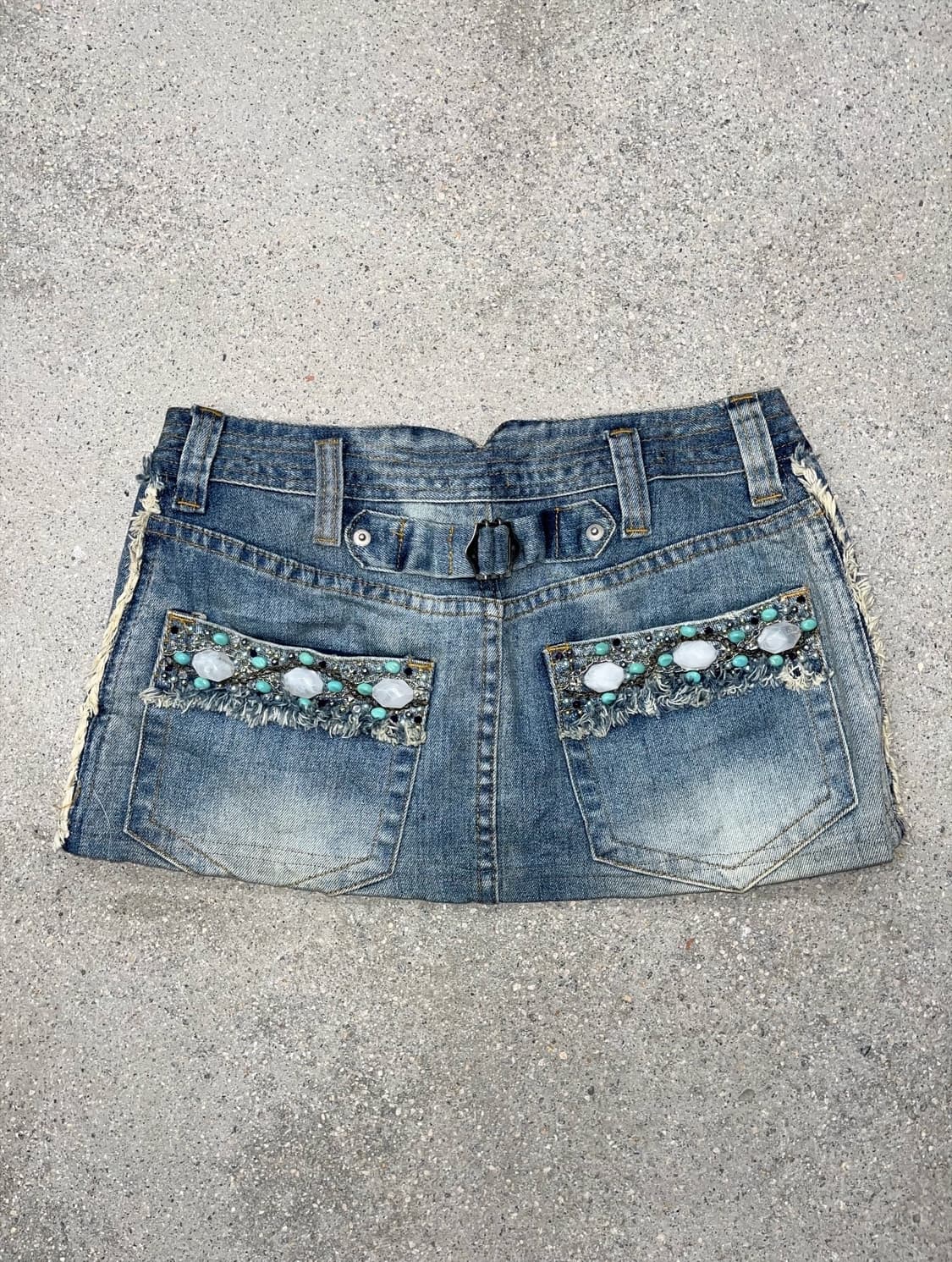 DOROA 비즈 데님 미니 스커트 상품이미지4