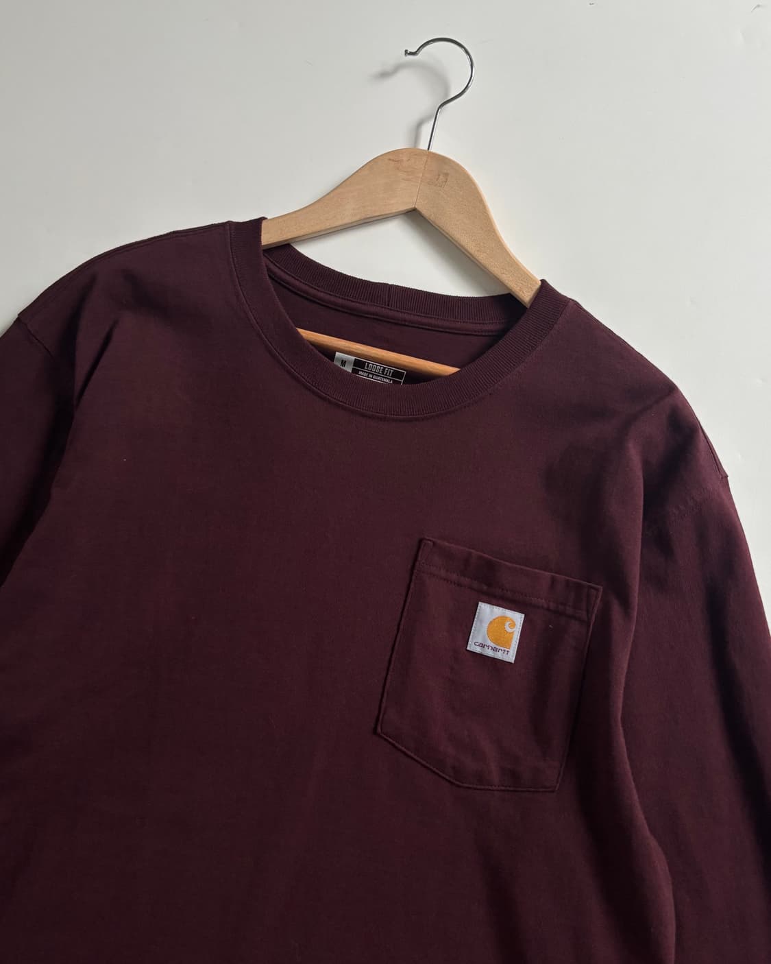 Carhartt 칼하트 포켓로고 버건디 코튼 슬리브 상품이미지2