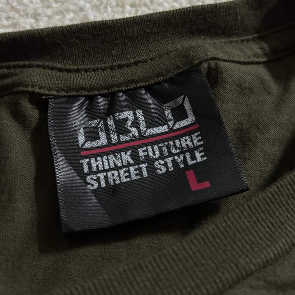 일본빈티지 OBLO 카키 디자인 반팔 티셔츠 상품이미지4