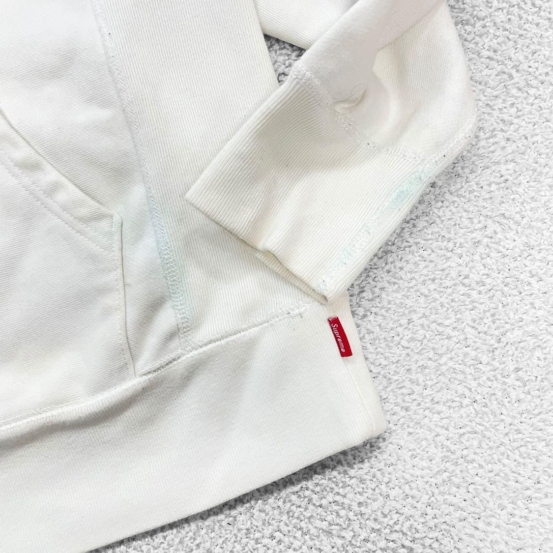 슈프림 Supreme 셔닐 아치 로고 후드티 화이트 상품이미지6