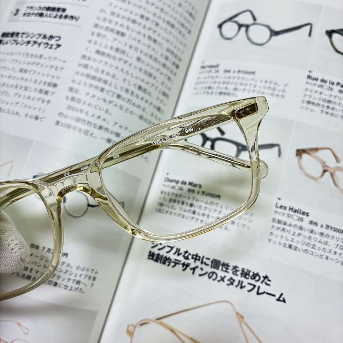 L.A. EYEWORKS 엘에이 아이웍스 옐로우 클리어 투명 뿔테 안경 상품이미지2