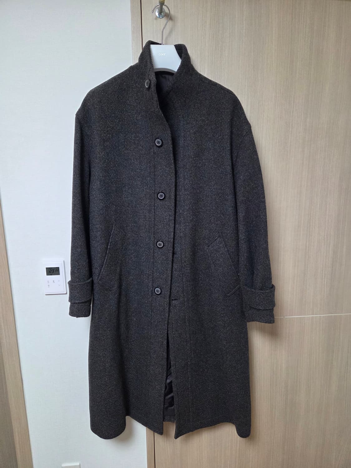 쿠어 캐시미어 블렌드 하이넥 코트 신더그레이 M 상품이미지1