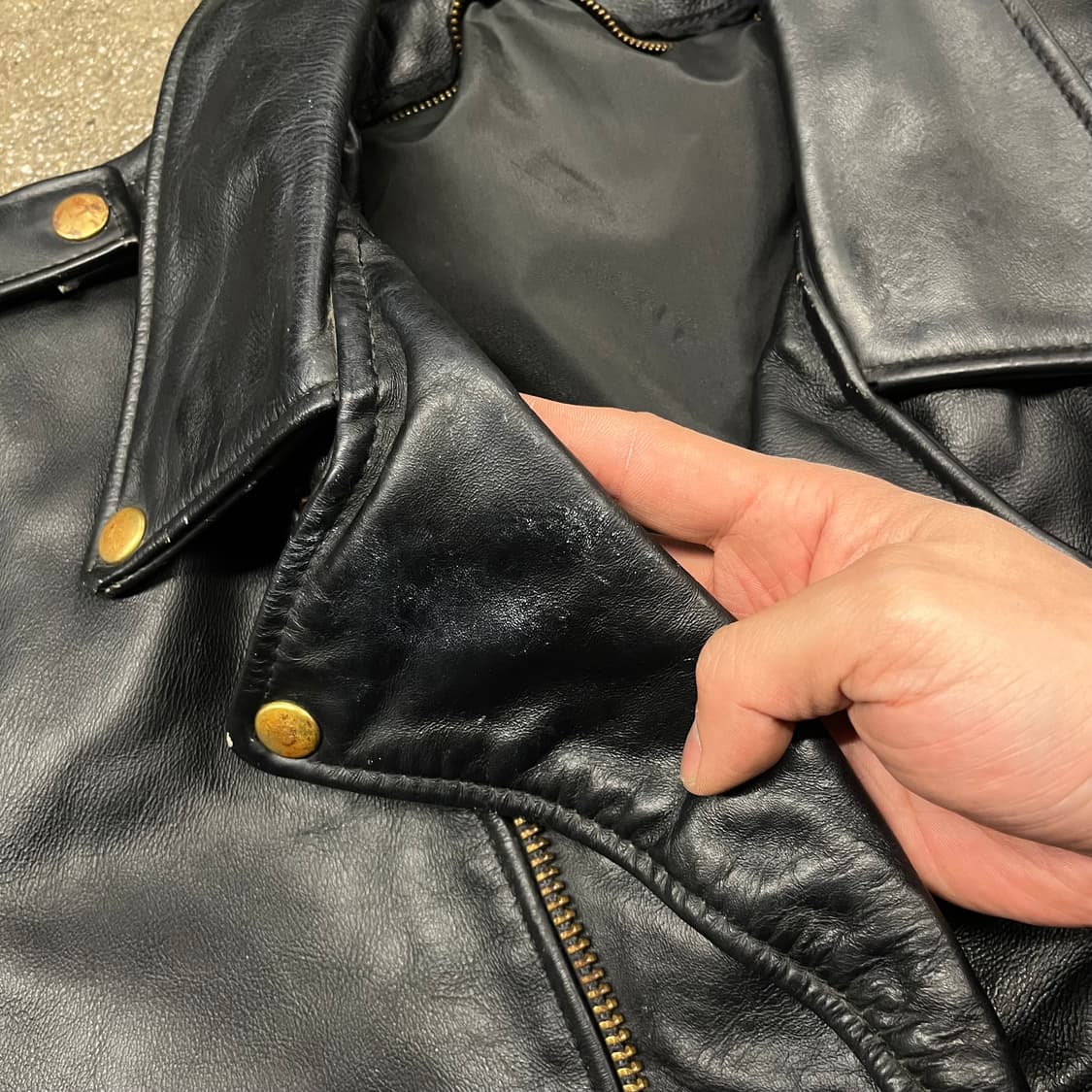 70s 빈티지 소가죽 라이더 자켓 (105) 상품이미지8