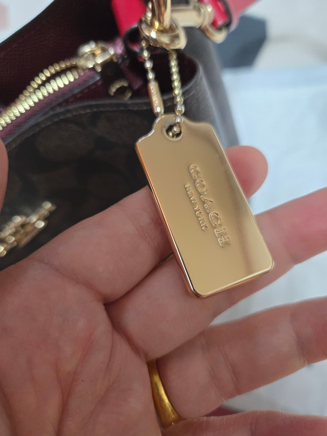 코치 시그니처 타운 버킷백 브라운 크로스백 빈티지 상품이미지3