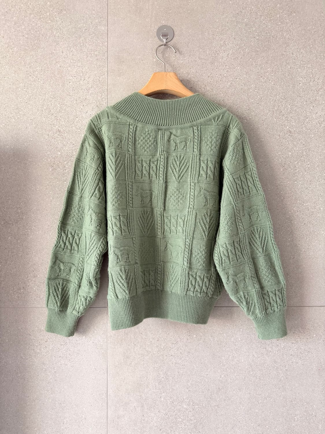 민트색 케이블 니트 스웨터 말모양 등 여러가지 디자인 일본제 상품이미지4