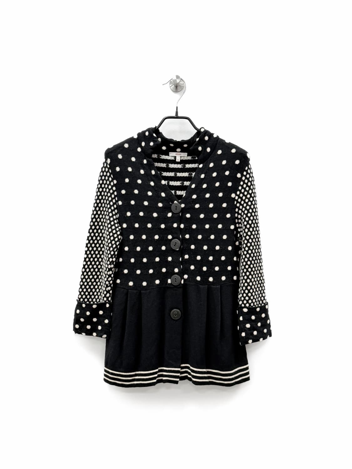 겐조 도트 배색 니트 가디건 상품이미지1