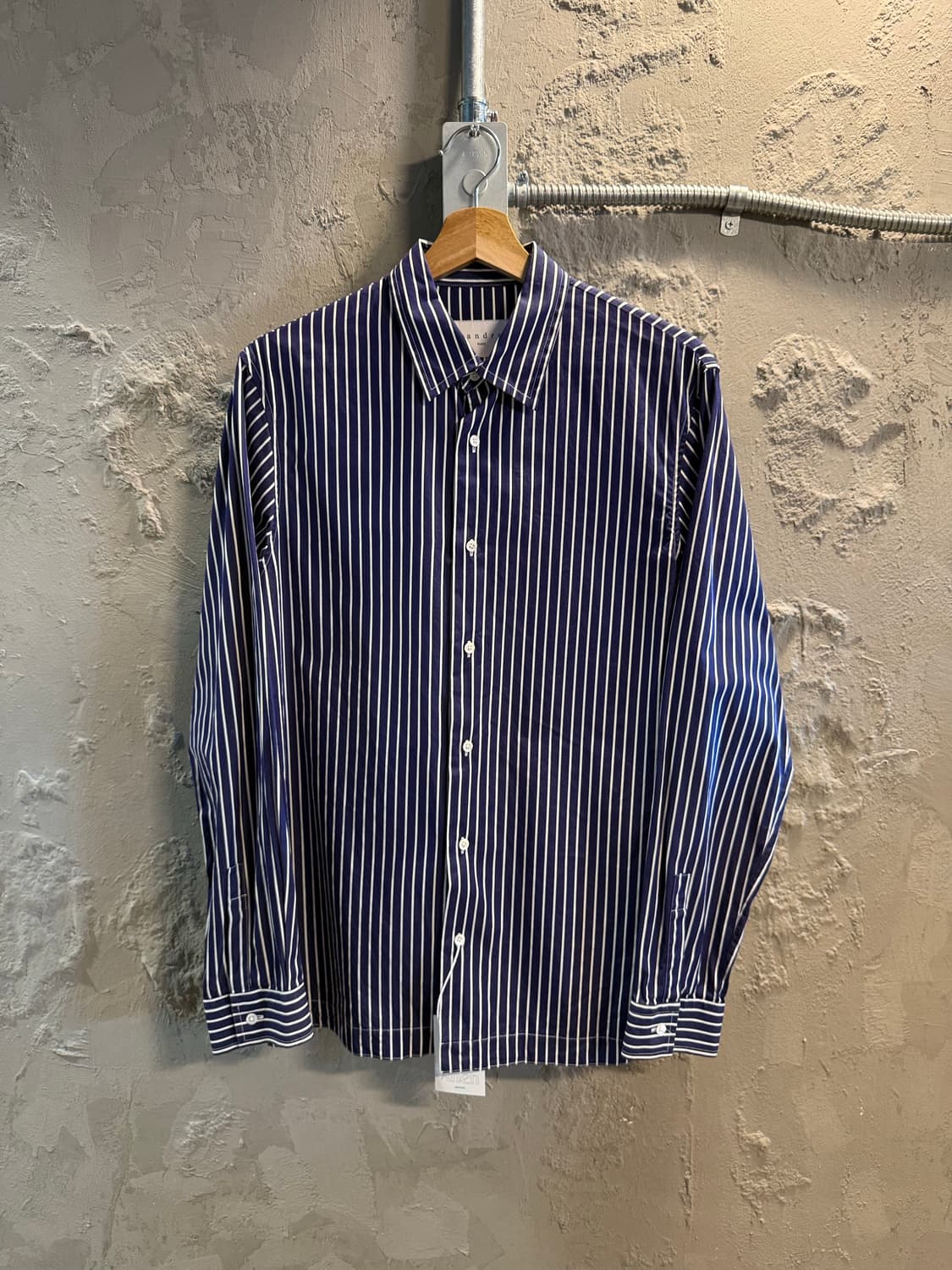 산드로 SANDRO 파리 스트라이프 코튼 셔츠 네이비 39 상품이미지1