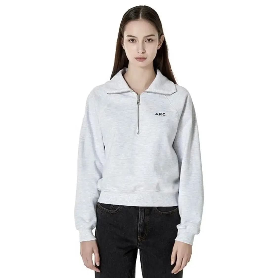 아페쎄 2023 멜란지 하프집업 맨투맨 XL 상품이미지1