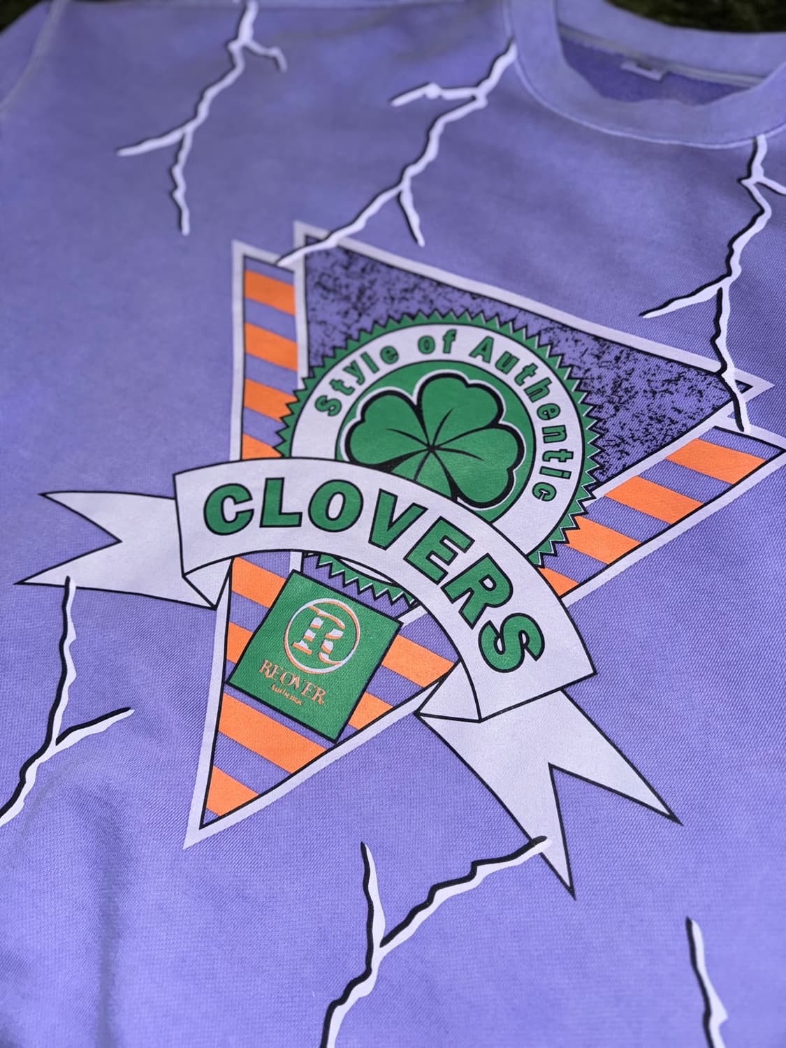 [XL] REOVER 리오버 라이트닝 그래픽 가먼트 다잉 스웻셔츠 퍼플 상품이미지2