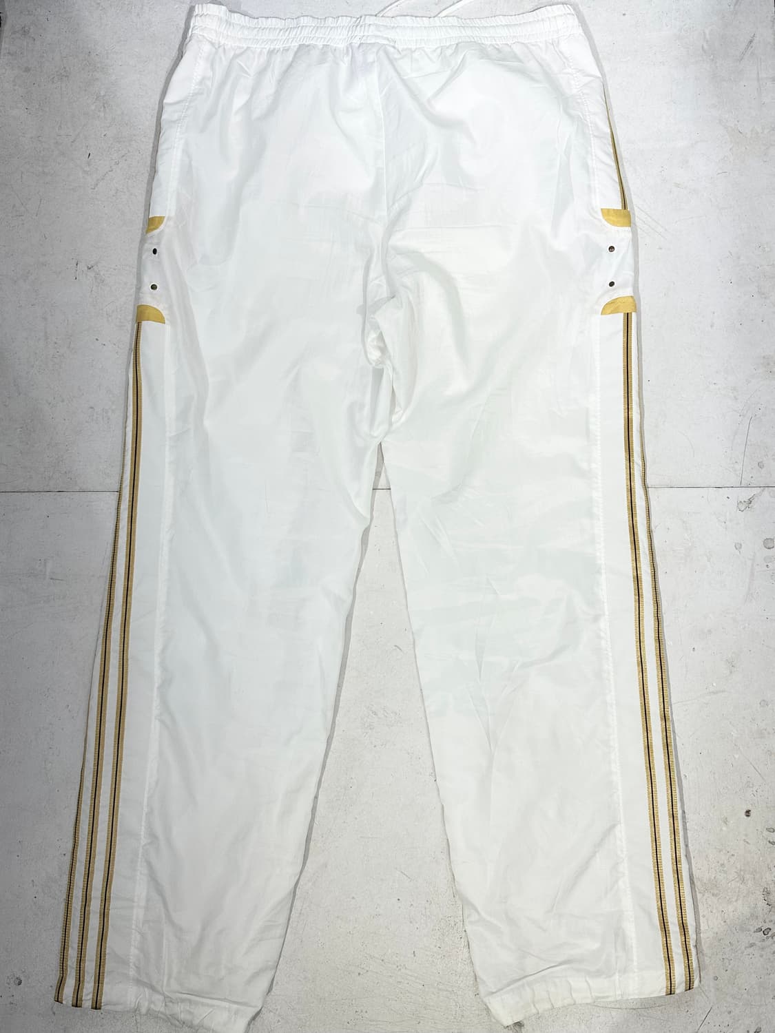 아디다스 화이트 골드 삼선 와이드 추리닝 바지 트레이닝 트랙 팬츠 L 상품이미지5