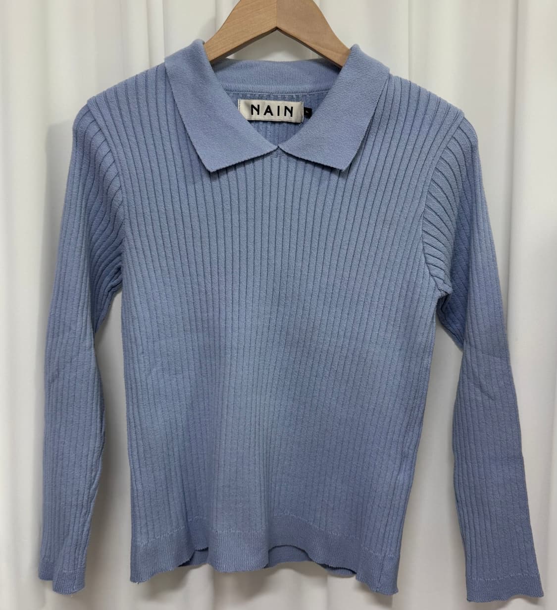 NAIN 나인 소라색 골지 니트  상품이미지2