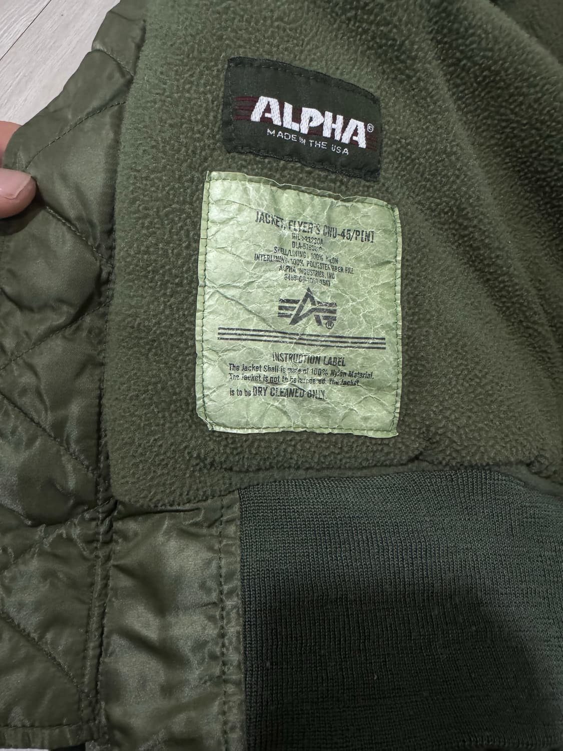미제 90s 알파인더스트리 cwu-45p  피일럿 항공 점퍼 상품이미지8