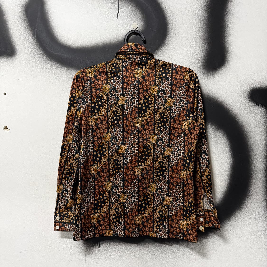 VTG 빈티지 브라운 플로럴 패턴 긴팔 셔츠 상품이미지2