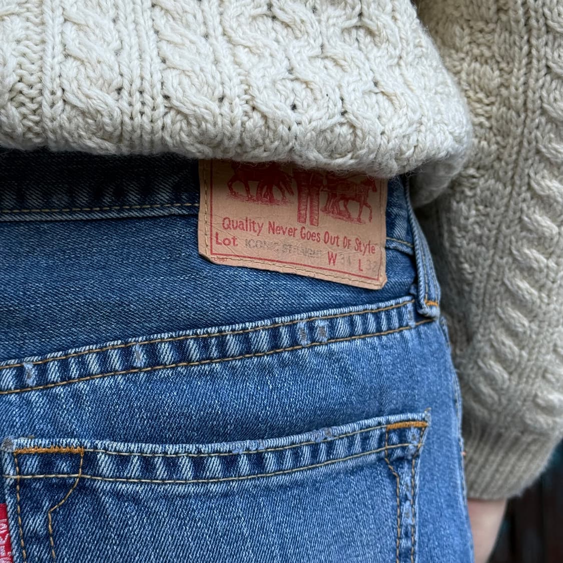00‘s 리바이스 아이코닉 스트레이트 타입1 데님 팬츠 34 상품이미지10
