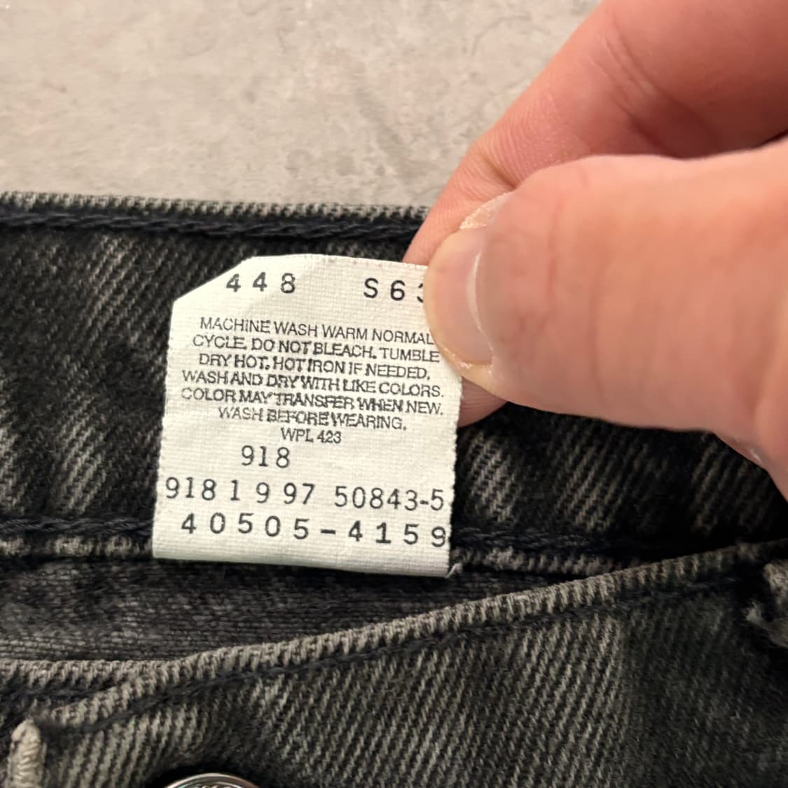 [36/30] 90s USA🇺🇸 리바이스 505 오렌지 탭 블랙 흑청 상품이미지4