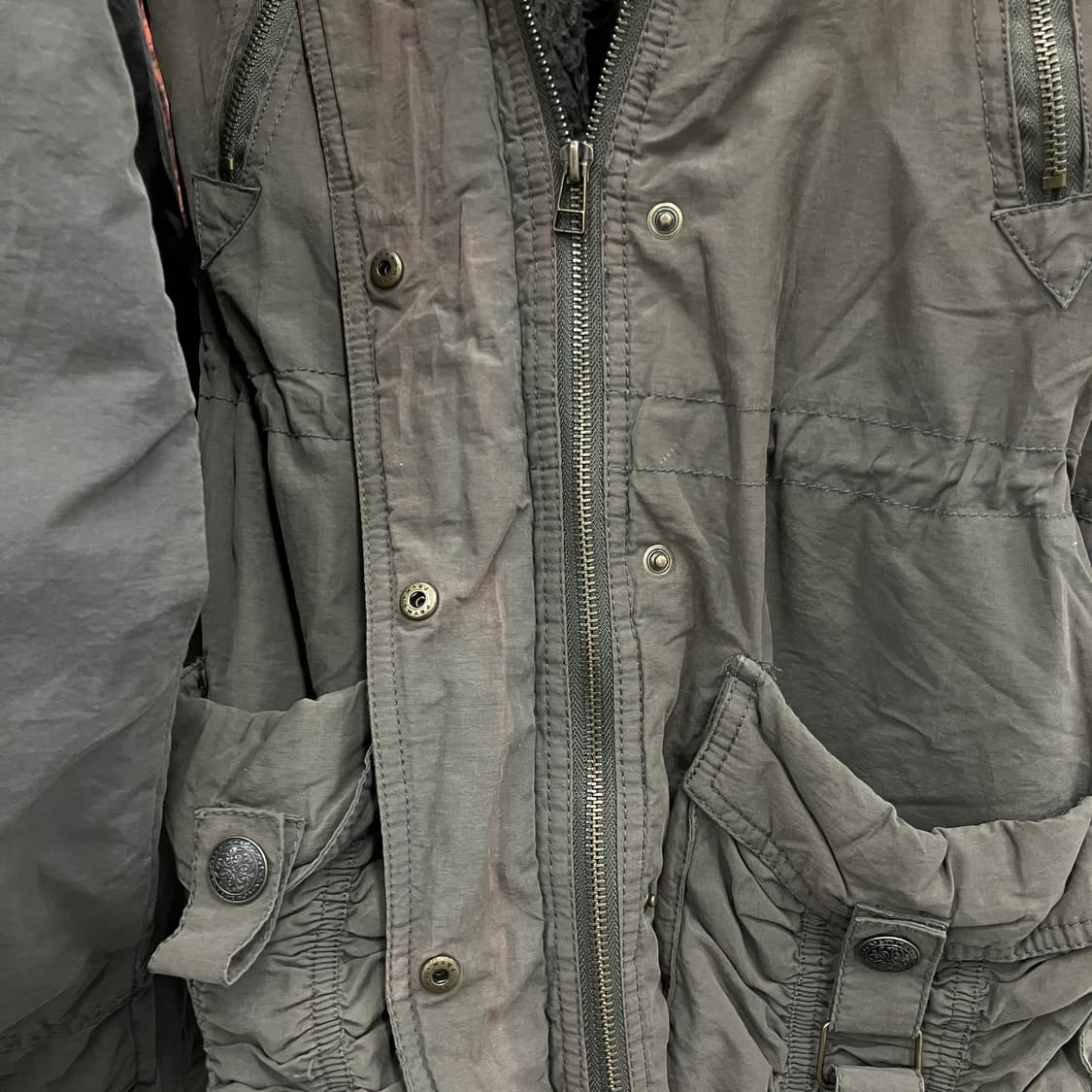 VTG 빈티지 카키 후드 퍼 롱야상 점퍼 M 상품이미지10