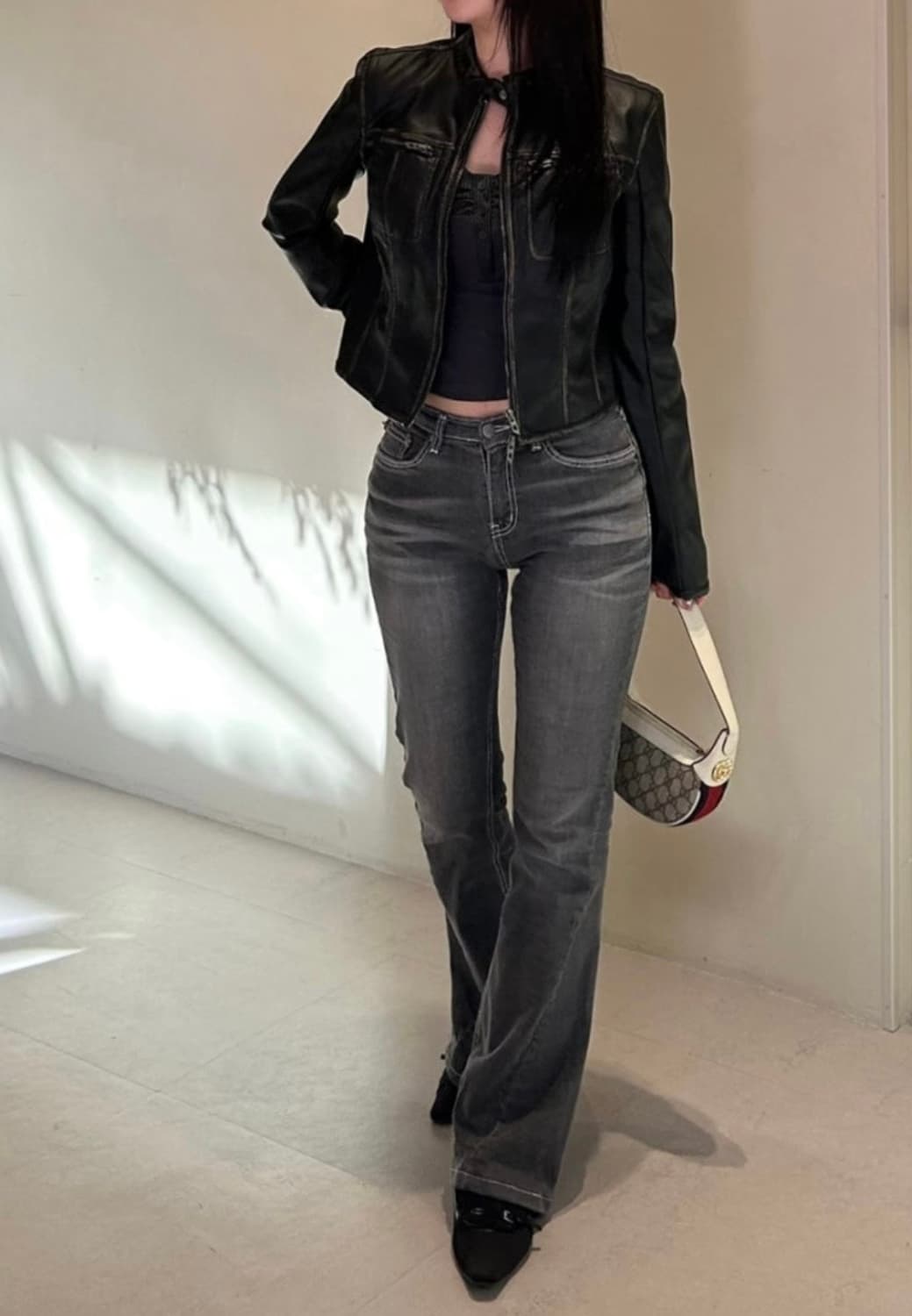 시너진 캣워싱 데님팬츠 다크 그레이 상품이미지1