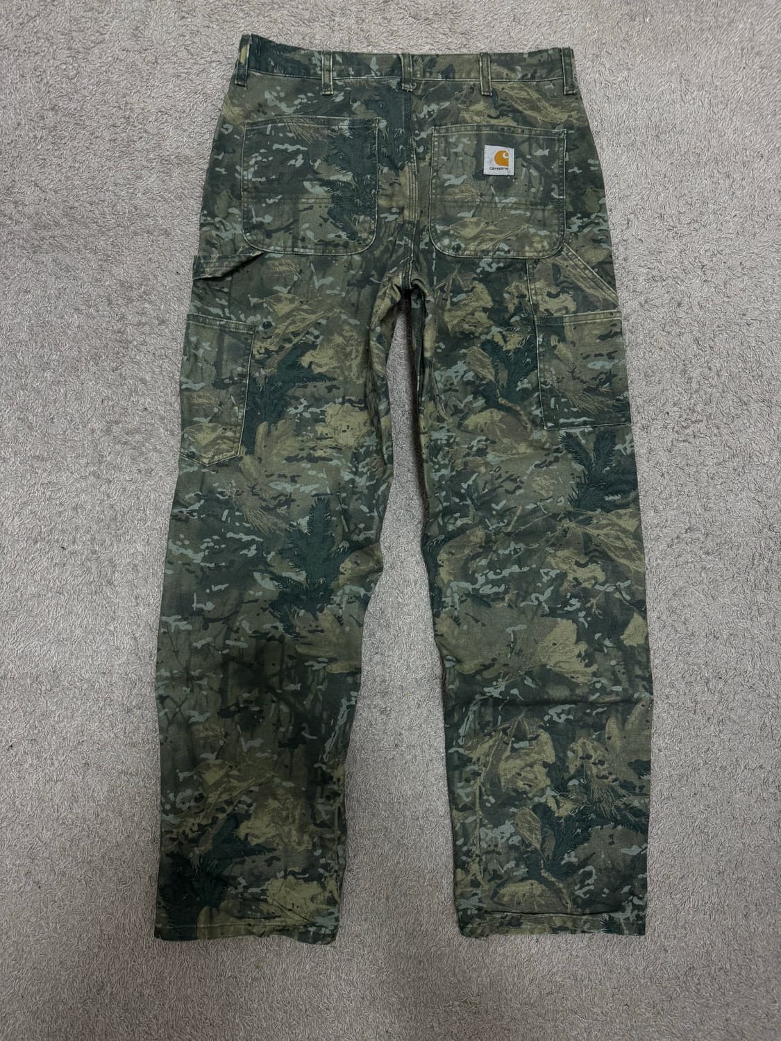 칼하트 싱글니 팬츠 디어본 카모 콤비 그린 스톤 워시드 상품이미지2