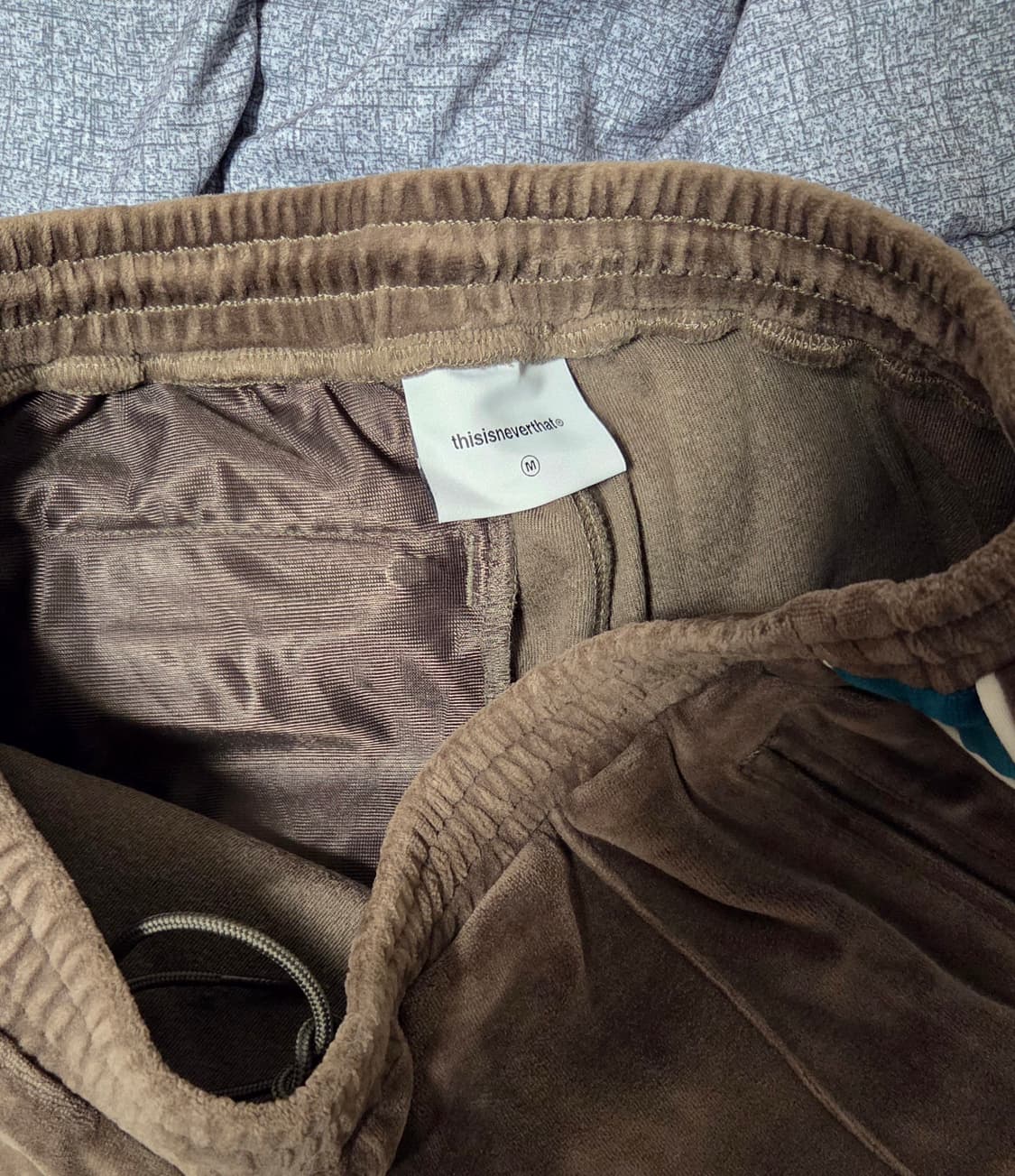 디스이즈네버댓 벨루어 트랙팬츠 브라운 M 상품이미지3