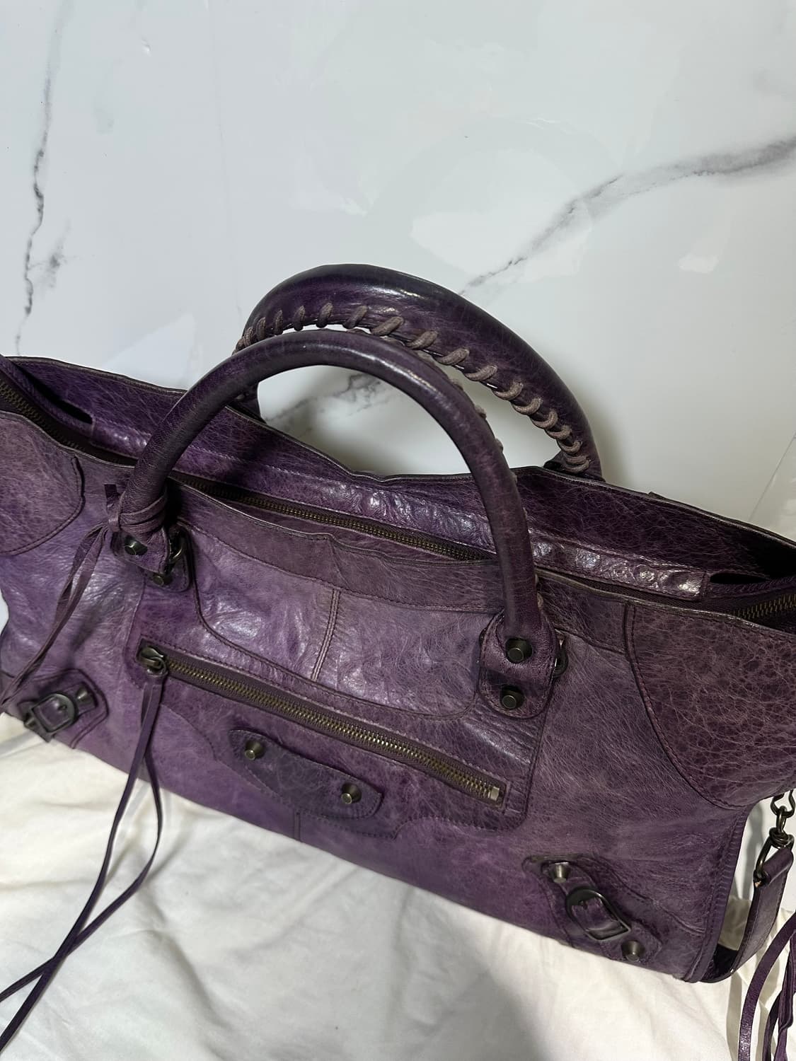 [A 정품] 발렌시아가 시티 모터백 파트타임 퍼플 상품이미지8