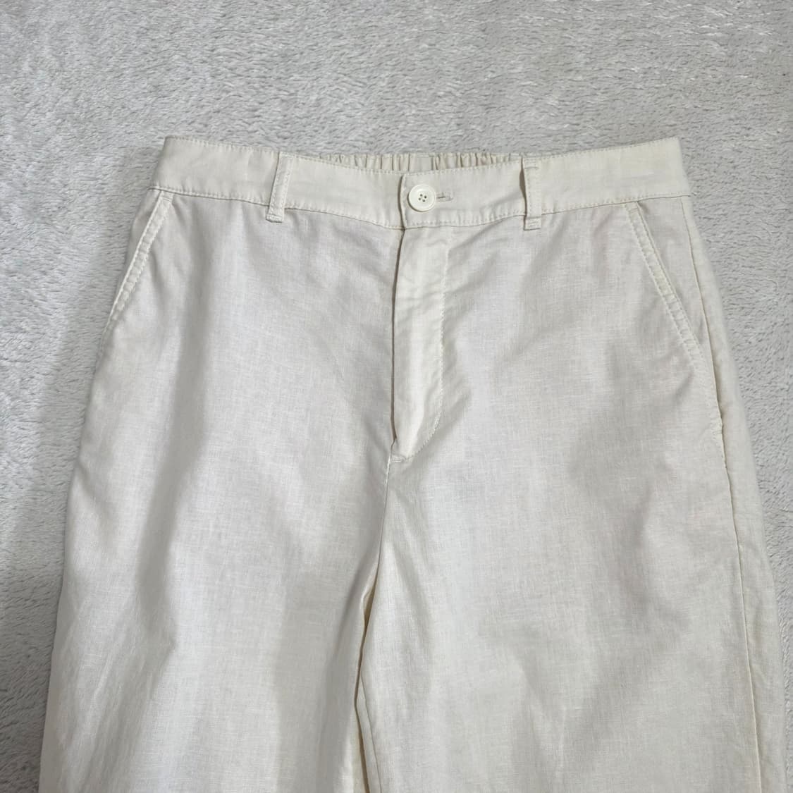 (S)여성 유니클로 코튼 린넨 슬랙스 팬츠  상품이미지2
