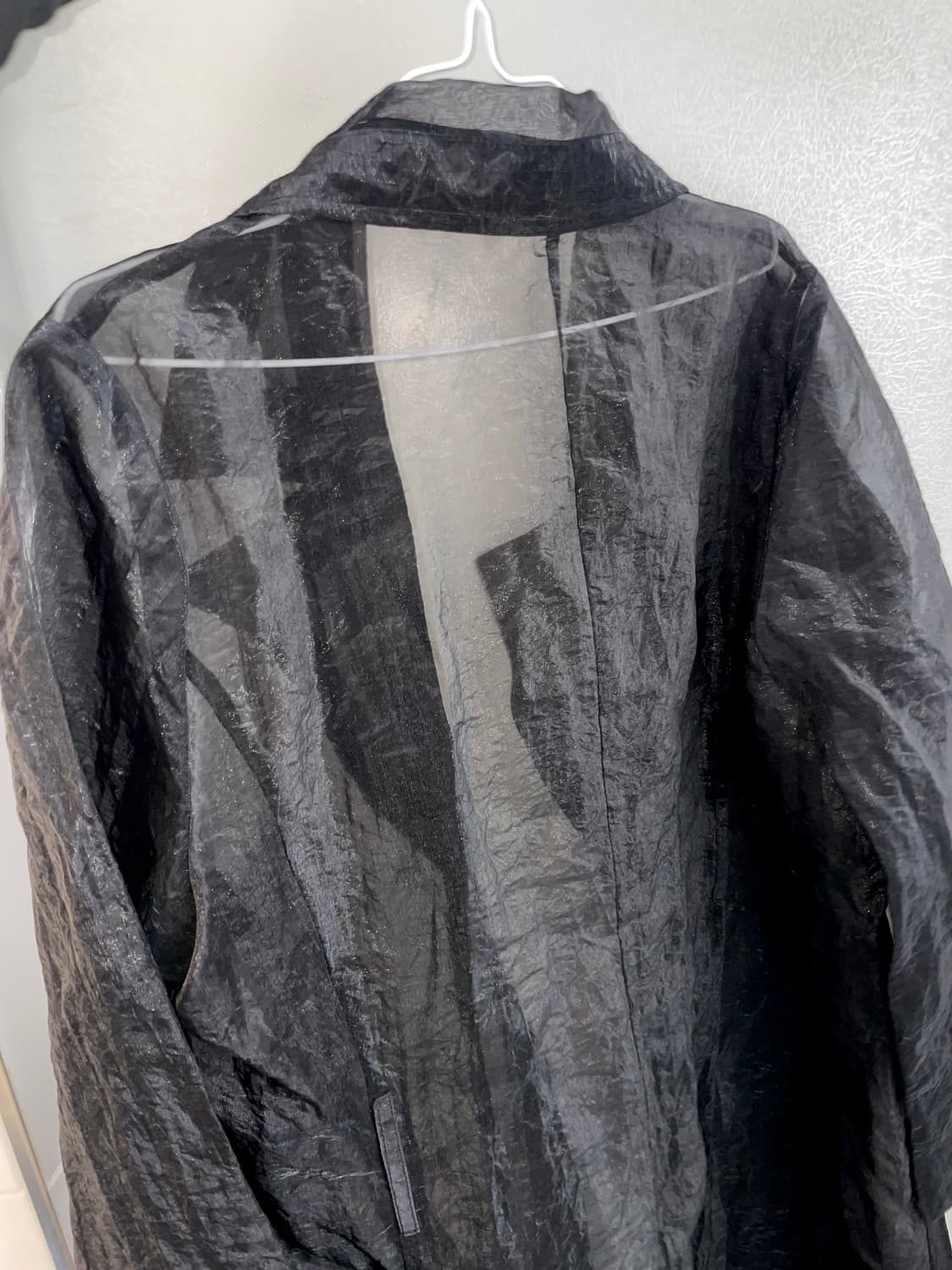 시스루 블랙 트렌치코트 상품이미지2