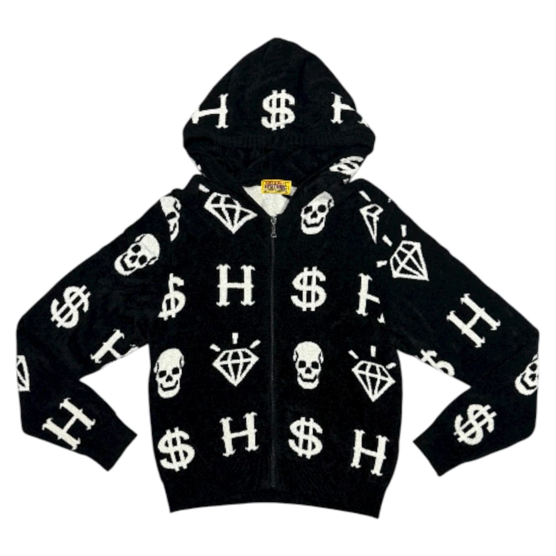 히스테릭 글래머 해골 보석 돈 테리 원단 플리스 후드 집업 자켓 상품이미지1