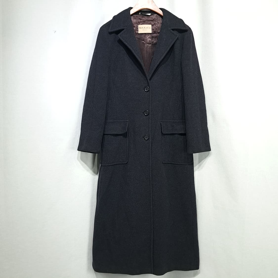 CL227 L 막스앤코 90s 이태리판 울캐시미어 차콜 롱코트 상품이미지1