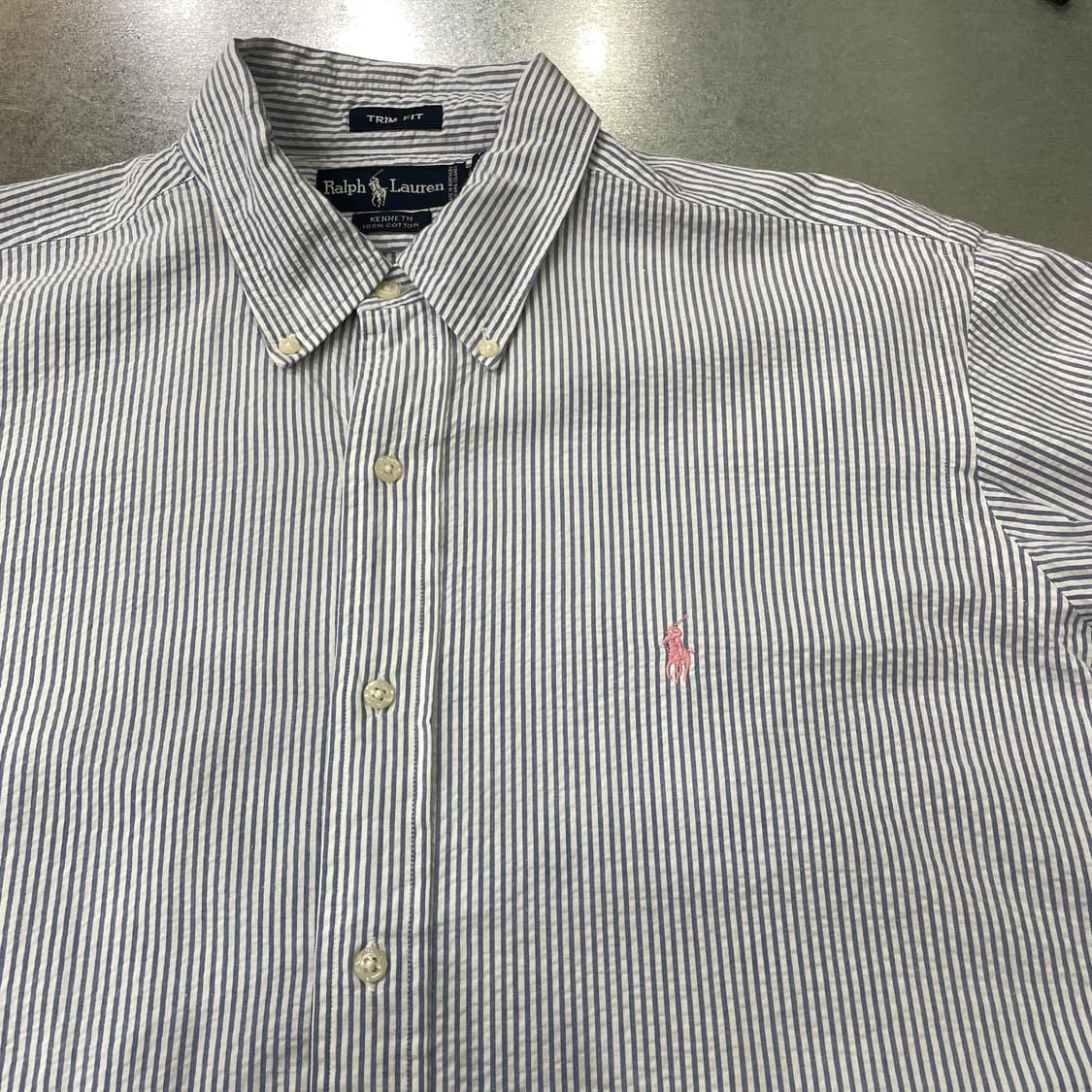 (XL) POLO 폴로 랄프로렌 스트라이프 하프 버튼 셔츠 Kenneth 상품이미지7