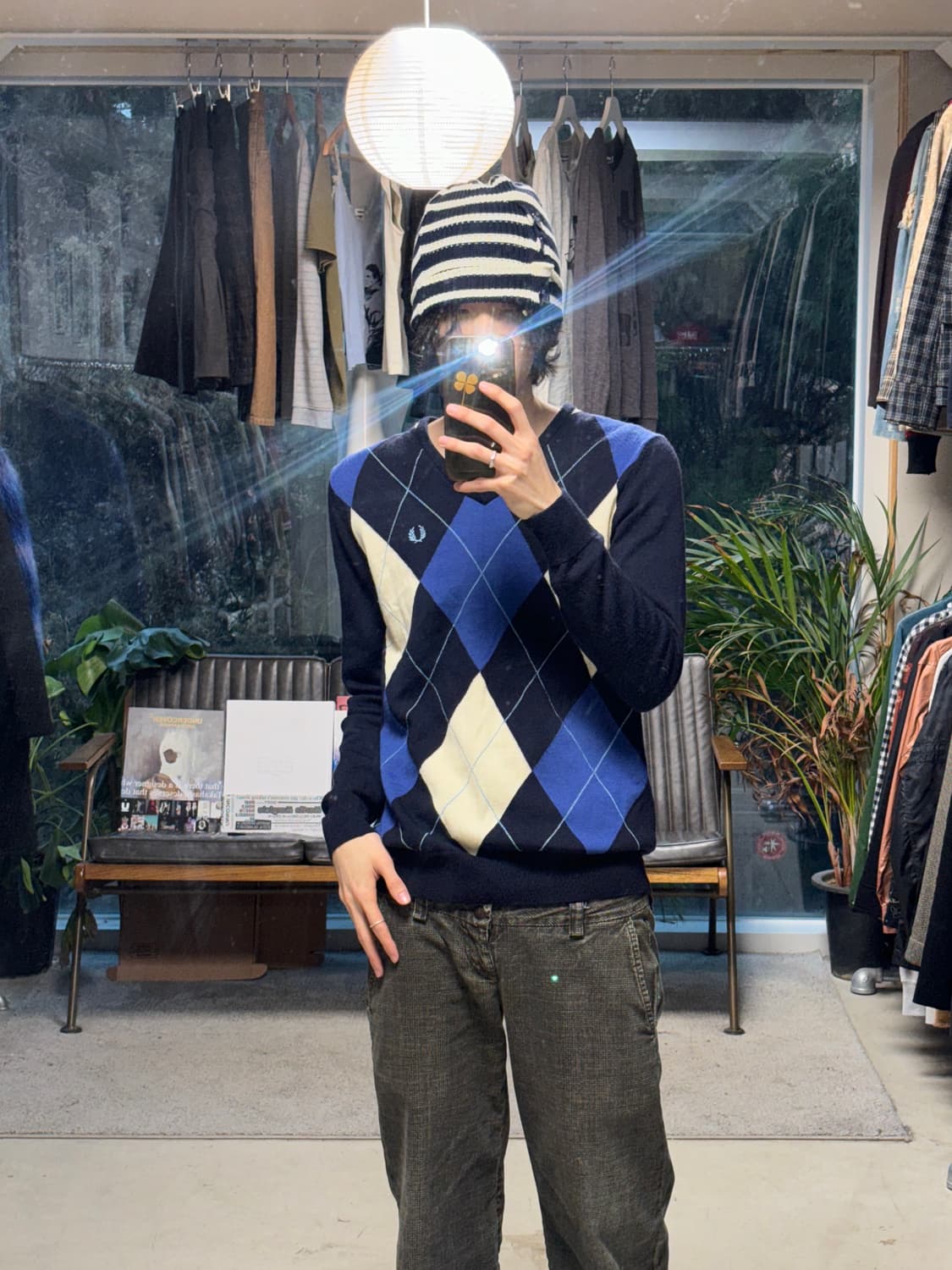 Ca4la 마린 버튼 스트라이프 비니 상품이미지3