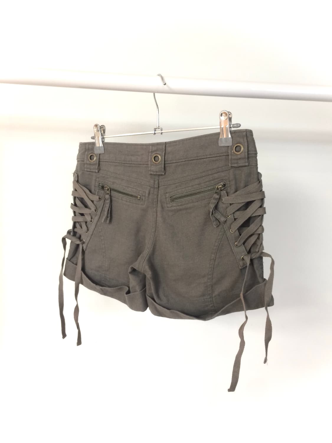 Khaki y2k Lace up Short 오네갸루 갸루 레이스업 쇼츠 상품이미지1