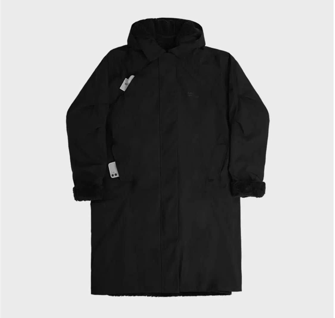 오호스 투웨이 퍼 코트 블랙 상품이미지1