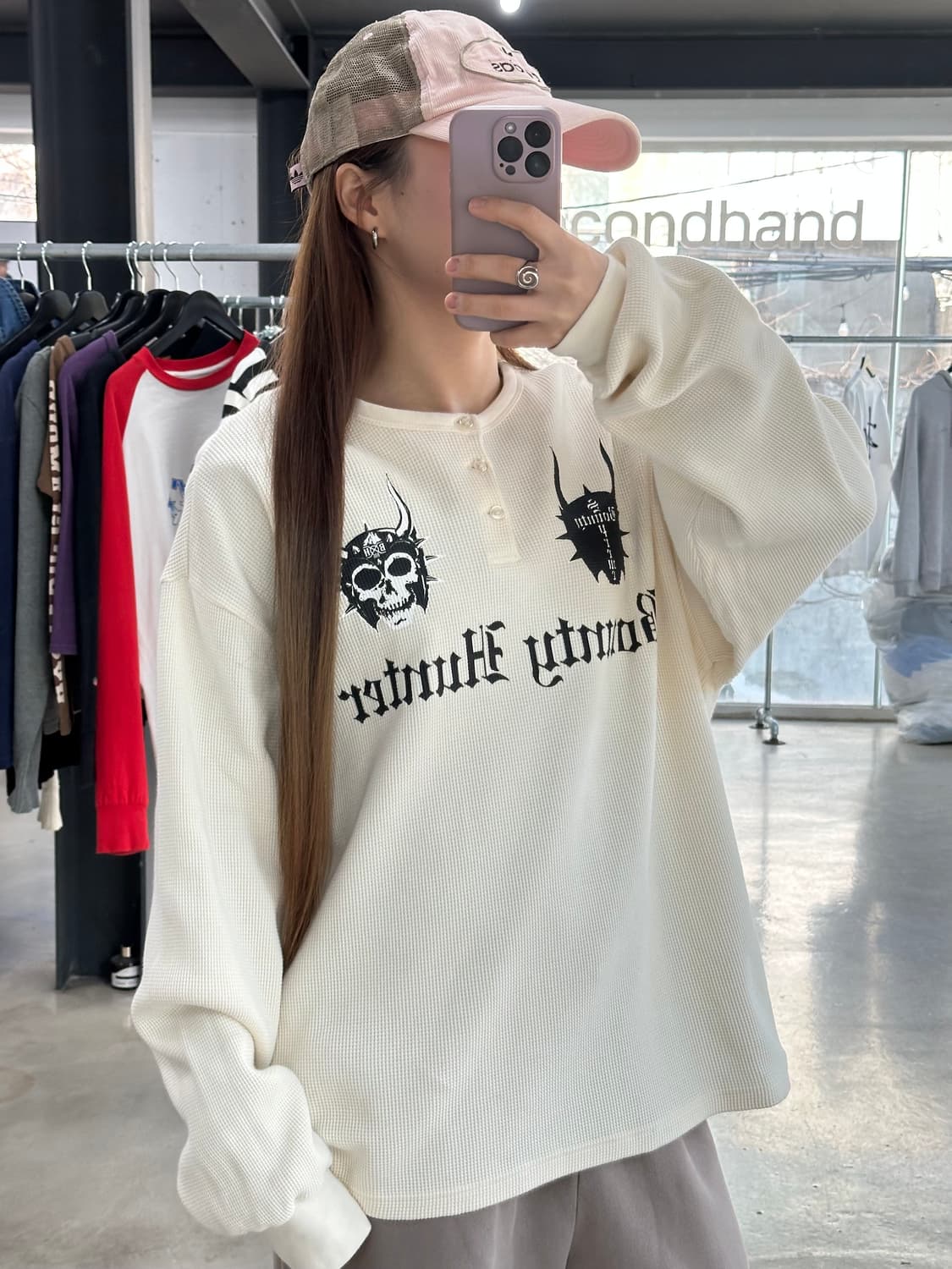 슈프림 x 바운티헌터 23AW 서멀 헨리 와플 롱슬리브긴팔티 상품이미지2