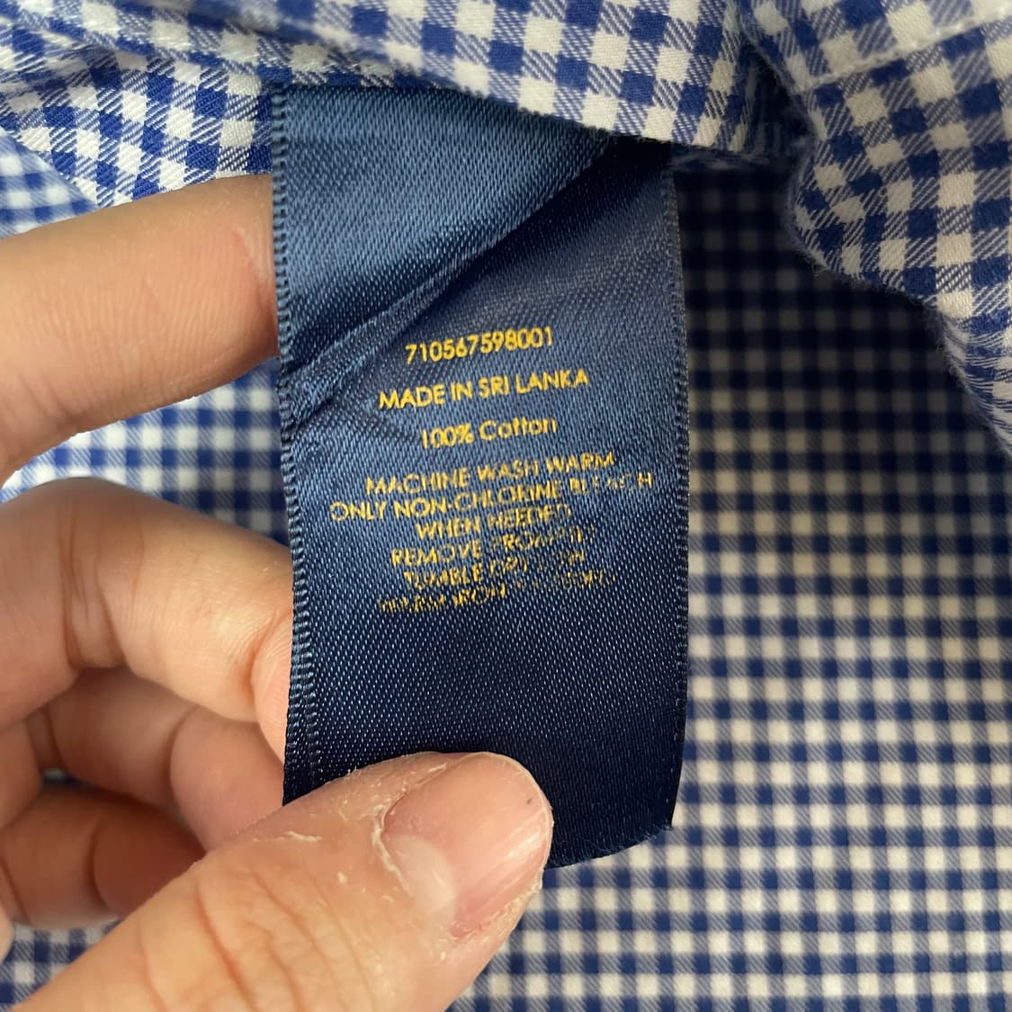 폴로랄프로렌 버건디 로고 블루 깅엄 체크 버튼다운 셔츠 상품이미지5