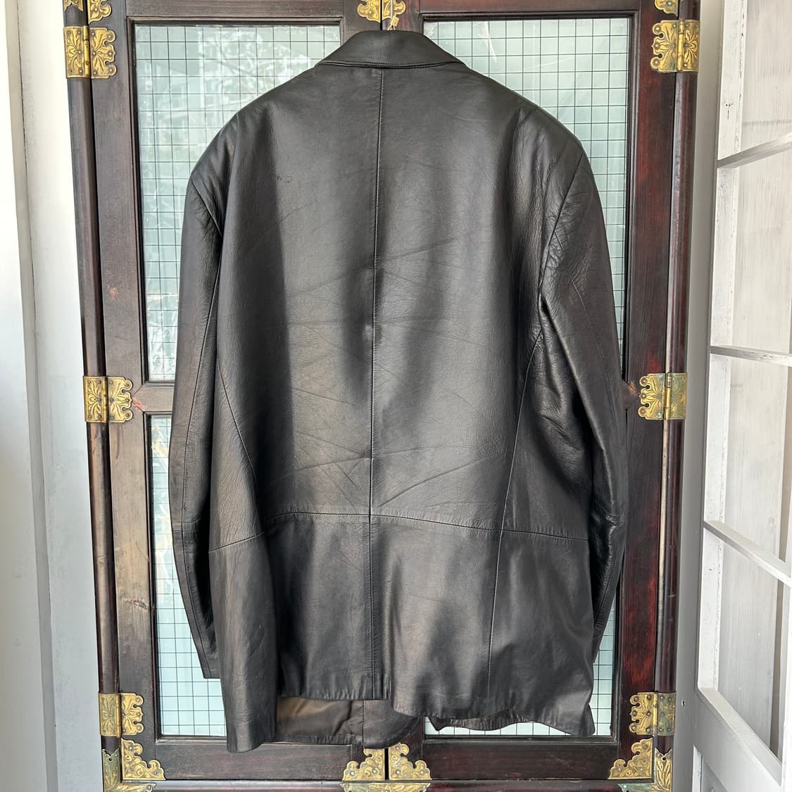 90s 엠포리오 아르마니 램스킨 레더 블레이저 상품이미지6