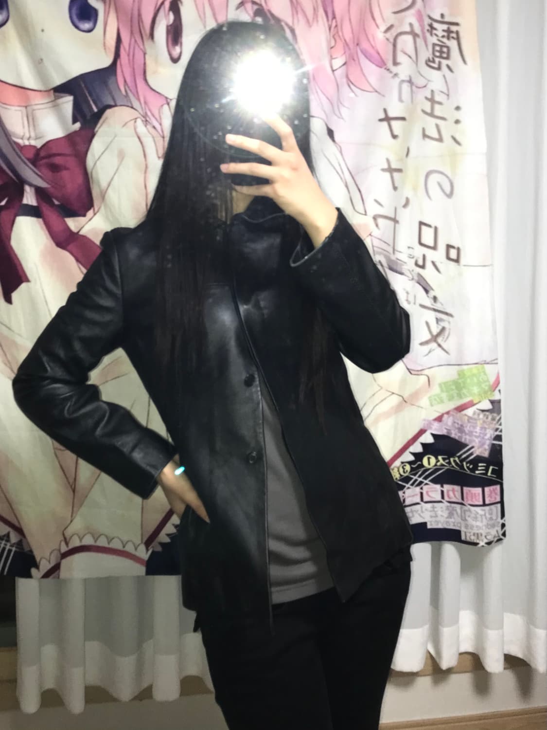 블랙 슬림핏 레더자켓 상품이미지3