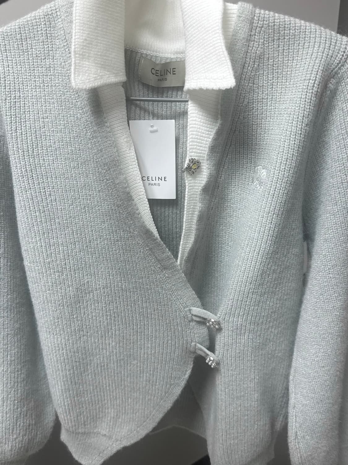 셀린느 셔츠 내장 니트 소라그레이 상품이미지1